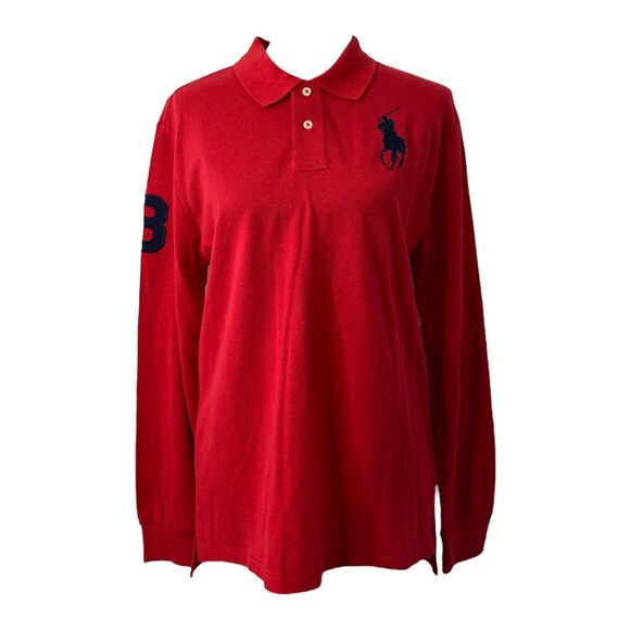 Polo Ralph Lauren Other - Polo Ralph Lauren Boys Big Pony Polo Shirt Red Long Sleeve Size XL
